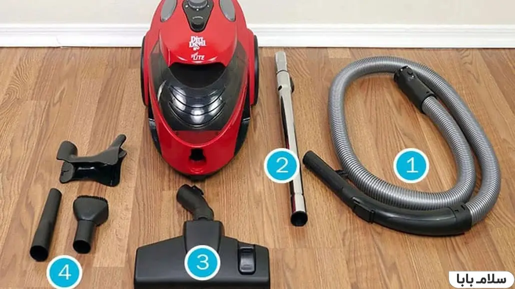 چطور جاروبرقی را تمیز کنیم- اجزای جاروبرقی