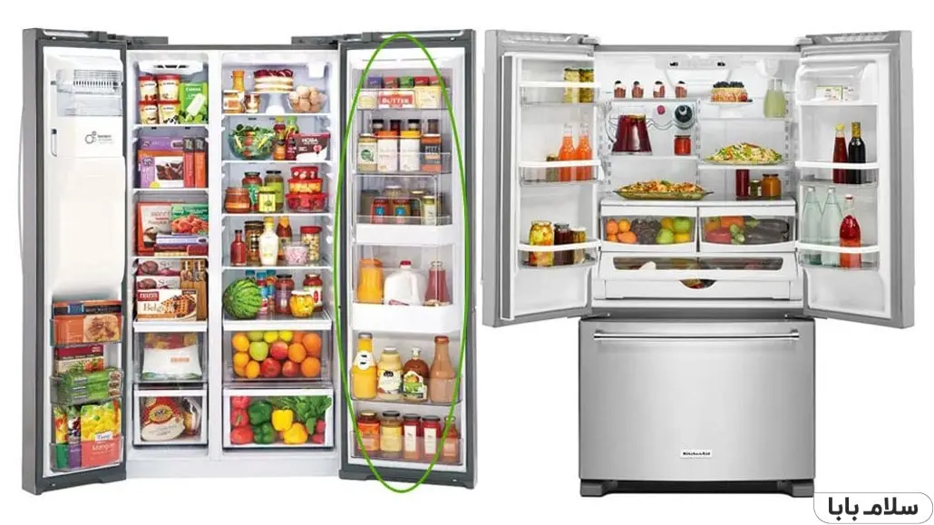 مقایسه یخچال ساید و فرنچ دور از لحاظ ظرفیت