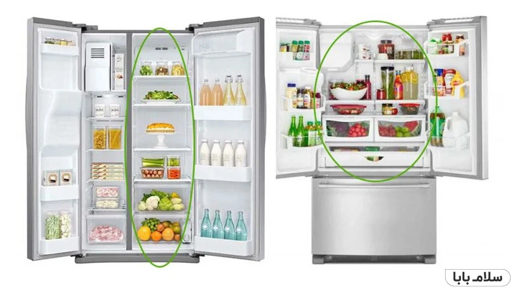 مقایسه یخچال ساید و فرنچ دور از لحاظ ظرفیت