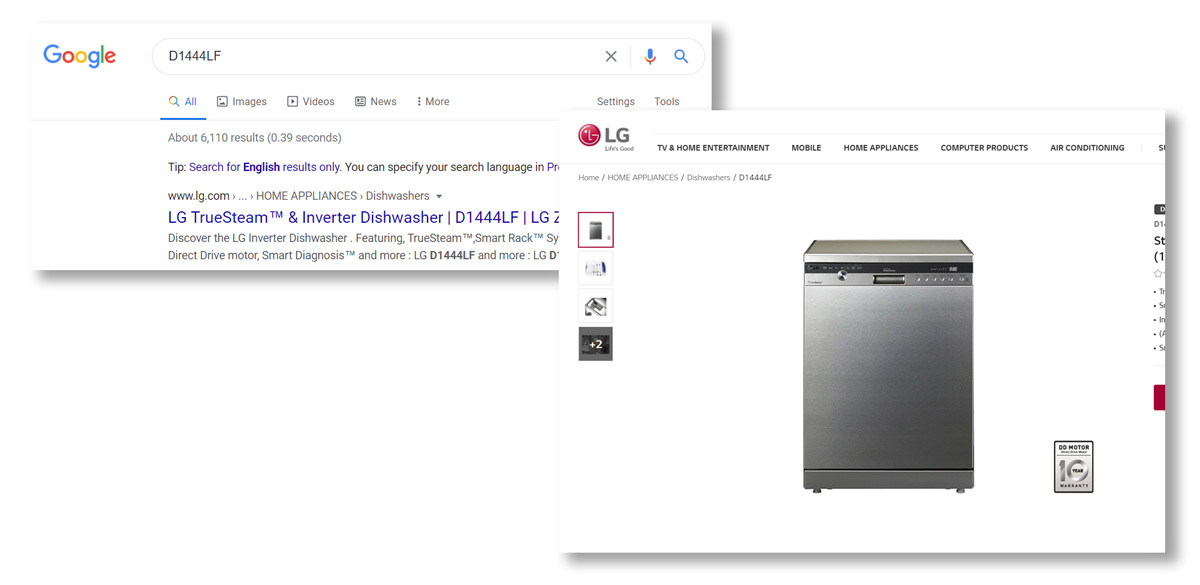 ظرفشویی ال جی مدل D1444LF