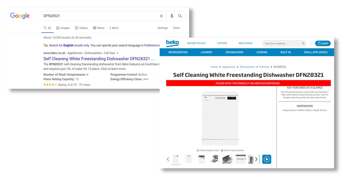 ظرفشویی بکو مدل DFN28321