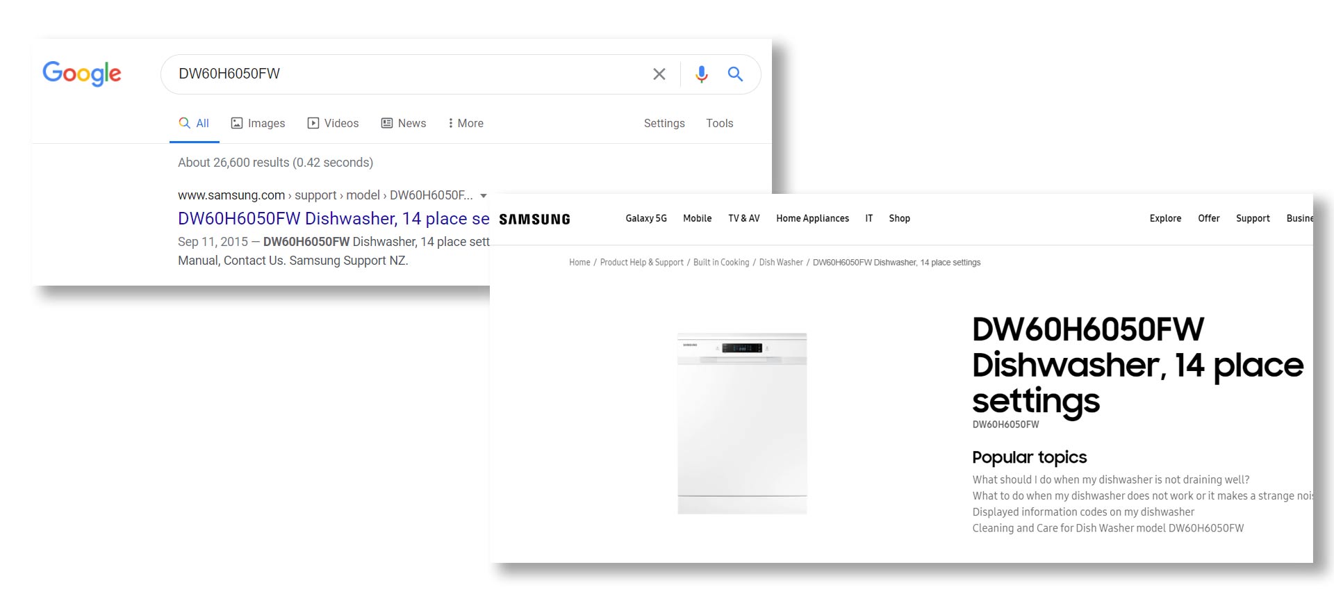   ظرفشویی سامسونگ مدل DW60H6050FW