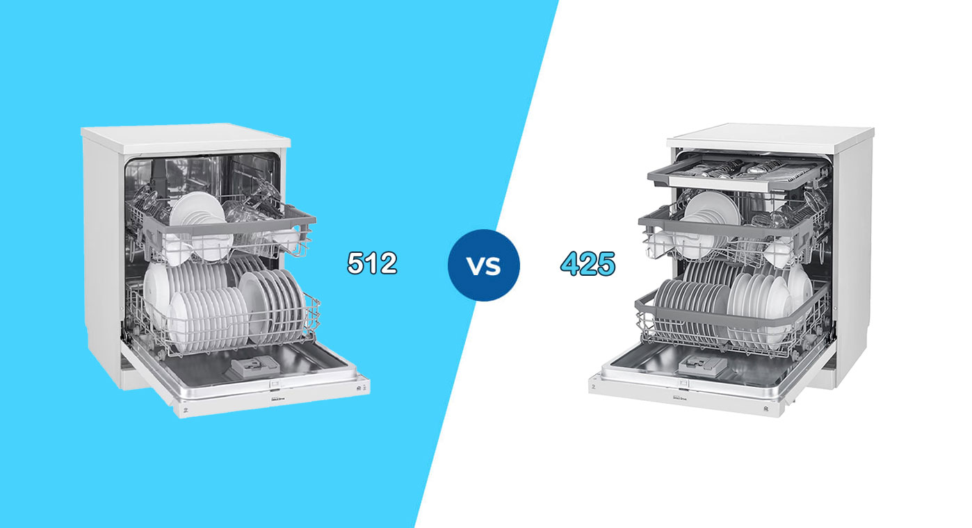 مقایسه ماشین ظرفشویی ال جی 425 با 512
