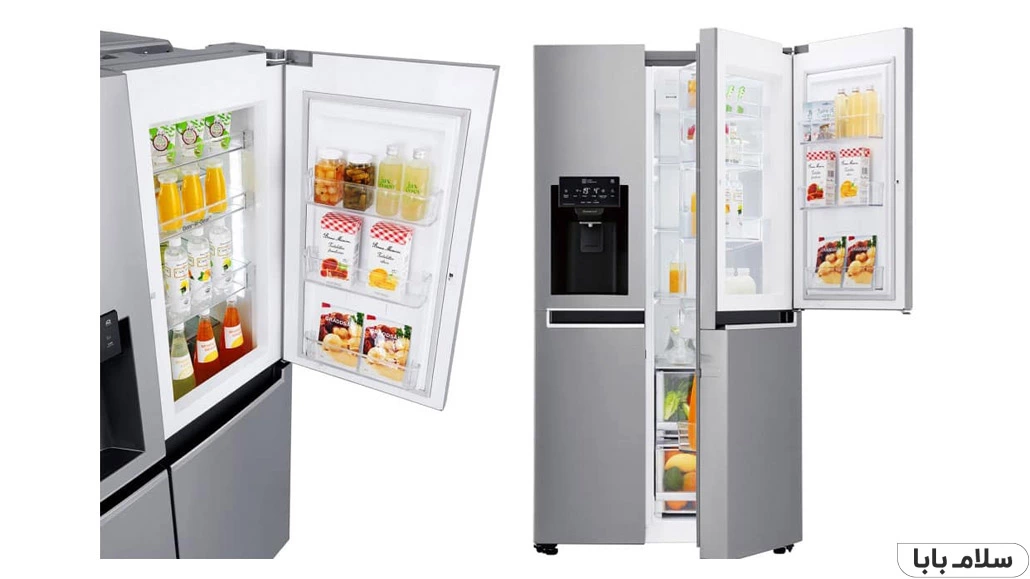 ابعاد و اندازه یخچال ساید بای ساید درب در درب